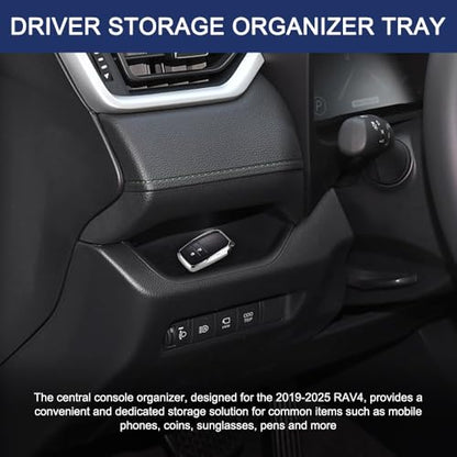 Driver Storage Organizer Tray, Car Console Organizer, Driver's Interior Insert Tray, Car Interior Accessories Dashboard Storage Box Fit for Toyota RAV4 2025 2024 2023 2022 2021 2020 2019