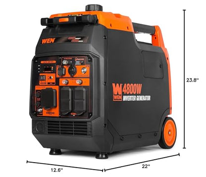 WEN 4800-Watt Portable Inverter Generator, Electric Start, RV-Ready, Quiet and Lightweight with Fuel Shut Off and CO Watchdog (56480iX) - style: Electric Start