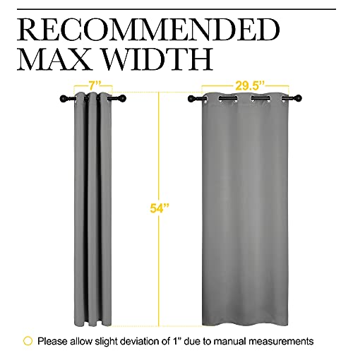 NICETOWN Bedroom Curtains Blackout Drapery Panels, Three Pass Microfiber Thermal Insulated Solid Ring Top Blackout Window Curtains/Drapes (Two Panels, 34 x 54 inches, Silver Grey) - color: Silver Grey, size: 34"W x 54"L (Pack of 2)