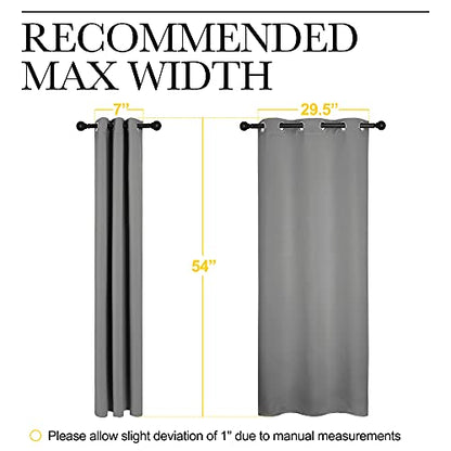 NICETOWN Bedroom Curtains Blackout Drapery Panels, Three Pass Microfiber Thermal Insulated Solid Ring Top Blackout Window Curtains/Drapes (Two Panels, 34 x 54 inches, Silver Grey) - color: Silver Grey, size: 34"W x 54"L (Pack of 2)
