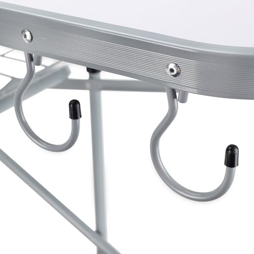 Camco Olympian Deluxe Portable Grill Table - Provides Plenty of Room for Grilling Gear While Camping - Folding Grilling Table Collapses for Compact Storage - Supports Up to 100lb (57293)