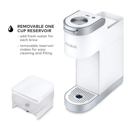 Keurig K-Mini Plus Single Serve K-Cup Pod Coffee Maker, with 6 to 12oz Brew Size, Stores up to 9 K-Cup Pods, Travel Mug Friendly, Matte White - color: White