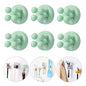 iBetterLife Adhesive Silicone Toothbrush Holder - 6Pcs Multi-Function Waterproof Wall Mounted Single Hook for Hanging Tooth Brushing, Utility Plug Holder for Bathroom Kitchen Living Room Office, Green - color: Green