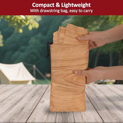 8ft Picnic Table and Bench Cover, Camping Essentials RV Gear, 96 in Waterproof Windproof Outdoor Elastic All Around Tablecloth, Fitted Rectangle Tables and Seats, Wood Grain - color: Wood Grain, size: 96"