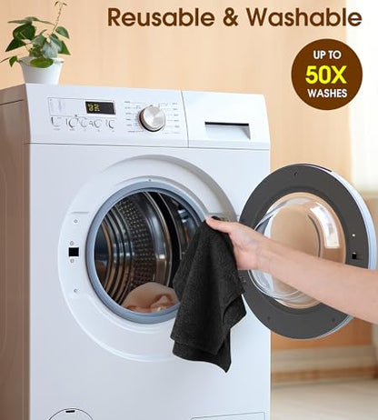 KitchLife Microfiber Cleaning Cloth Roll, 100 Pack - Tear-Away Microfiber Paper Towels, Lint-Free, Reusable, Washable for Kitchen, Car, Dishes, and Sensitive Surfaces (Black) - color: Black, size: 100 Pack