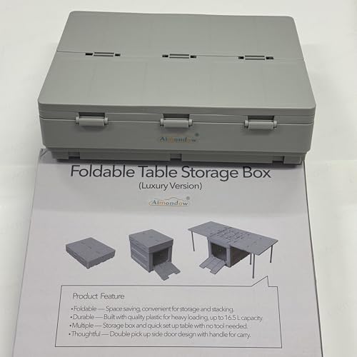 Folding Storage Box with Table, 3 in 1 Camping Collapsible Bins with Parking Warning Sign, Multifunctional Foldable Container, Outdoor Storage Bin for Picnic, Home, Office, Car