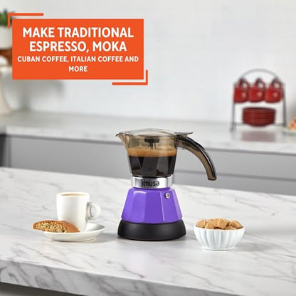 IMUSA 3 or 2cup Electric Espresso Maker, Purple - color: Purple, size: 3 Cup