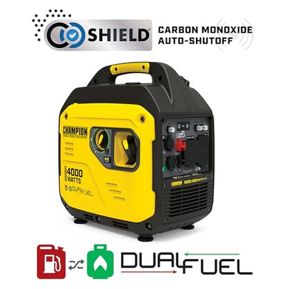 Champion Power Equipment 4000-Watt Dual Fuel RV Ready Portable Inverter Generator with Quiet Technology and Free 3-Year Warranty