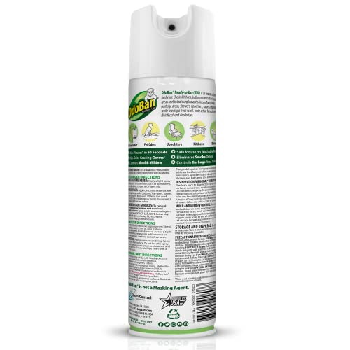 OdoBan Ready-to-Use 360-Degree Continuous Spray Disinfectant and Harsh Aroma Eliminator, Fabric and Air Freshener, 6 Pack, 14.6 Ounces Each, Original Eucalyptus Scent Clear - size: 14.6 Fl Oz (Pack of 6)