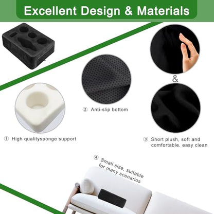 Couch Bed Cup Holder Pillow, Nisdoing 5 Hole Couch Drink Holder! Keep Drinks Hand Side and KeepTemp, Prevent Spills and Use Anywhere.Cup Holder for Couch, Bed,Camping,RV,Car,Beach.Black - color: Black