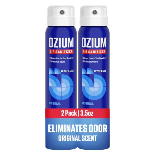 Ozium 3.5 Oz. Air Sanitizer & Odor Eliminator for Homes, Cars, Offices and More, Original Scent,(Pack of 2), clear - size: 3.5 Ounce (Pack of 2)