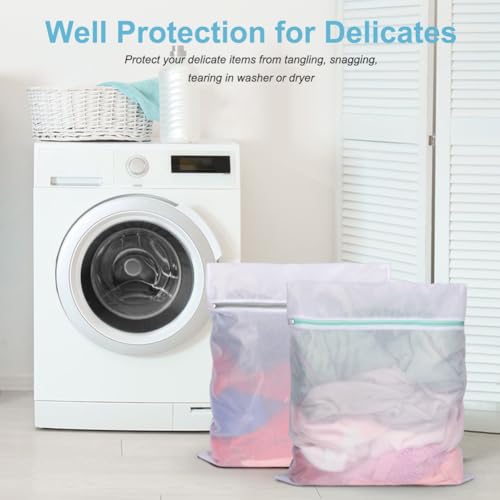 Tenn Well 3PCS Mesh Laundry Bags, 20 x 23 Inches Large Lingerie Bags for Washing Delicates, Garments, Bath Towels, Dirty Clothes, Socks, Toys, Travel - color: White, size: S (20"x23")