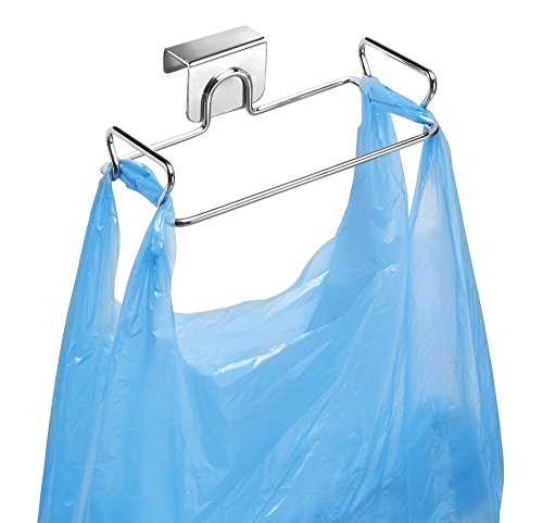Over-The-Cabinet Plastic Bag Storage and Grocery Bag Holder, Kitchen Storage - Chrome