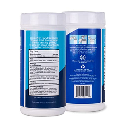 Clorox Pro Alcohol Free Hand Sanitizer Wipes with BZK, Gentle Bleach-Free Sanitizing Wipes for Hands - 0.13% BZK Formula, FDA Registered, Resealable Canister, 100 Count - size: 100 Count (Pack of 1)
