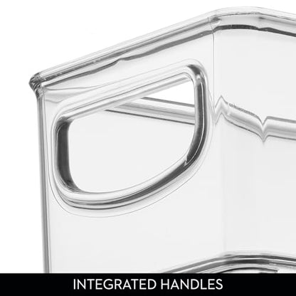 iDesign Plastic Stackable Pantry Bin, Set of 2, Clear | Storage Bin with Handles, For Cabinets or Fridge - style: Pack of 2