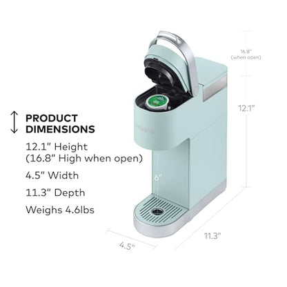 Keurig K-Mini Plus Single Serve K-Cup Pod Coffee Maker, with 6 to 12oz Brew Size, Stores up to 9 K-Cup Pods, Travel Mug Friendly, Misty Green - color: Misty Green