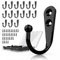 15 Pcs Black Wall Mounted Coat Hooks, Hanger Hook with 30 Pieces Screws for Towel, Key, Robe, Scarf, Bag, Cap, Coffee Cup, Mugs - color: 15PCS Black Hooks