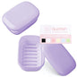 Quatish 2 Pack Travel Soap Container, Portable Soap Holder with Lid, Bar Soap Holder, Soap Case for Camping Gym Travel, Soap Box for Bathroom,Purple - color: Purple