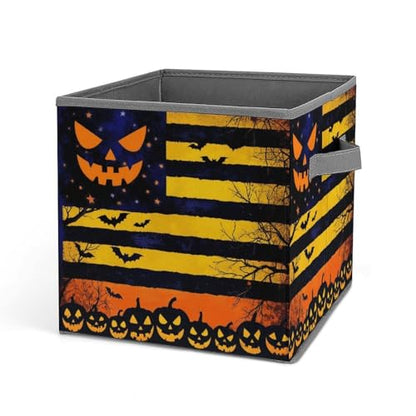 Halloween Flag Foldable Storage Box with Handle Organizer Containers for Home Office Clothes Office Supplies - color: style-9