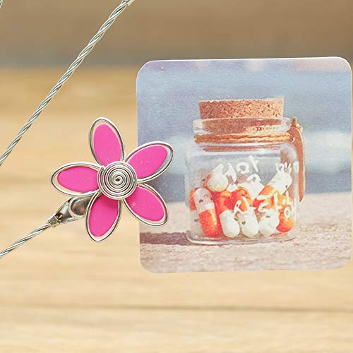 8-Branch Family Tree Picture Frame Holder, Card Photo Clips Holder Desk Stand for Memo Paper Note Photo Christmas Wedding Card Display (Rose Red Flower) - style: peach blossom