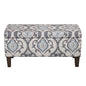 HomePop 36" Storage Ottoman Bench with Hinged Lid - Slate Damask - color: Slate Damask