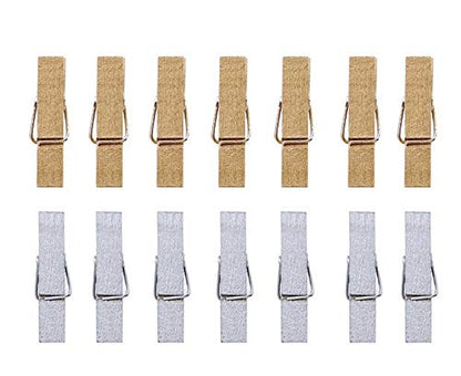 50PCS Gold Wooden ClothesPins - 1.77 inch Natural Wooden Peg Pin Compatible Gift Wrapping, Picture Hanging, Arts&Crafts, Photo Display (Gold, 4.5 * 0.7cm) - color: Gold, size: 4.5*0.7cm