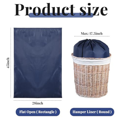 Woanger 12 Pack 28 x 45 Inch Extra Large Laundry Bags Bulk Washable Travel Laundry Bag with Drawstring Closure Large Dirty Clothes Organizer for College Dorm Home Hotel Camping(Navy Blue) - color: Navy Blue