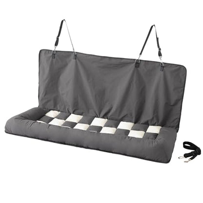 Soulbond Dog Bed for Car Back Seat, Soft Backseat Dog Bed Hammock, Non-Slip Pet Car Seat Cover for Back Seat, Pet Travel Bench Sofa for Cars/Small SUVs/Sedan, Dark Gray
