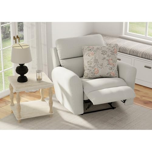 Jackson Furniture Catnapper Gray Recliner Chair with Lay Flat Recline – Seating Featuring Cool Gel Memory Foam, Steel Tech Frame, and Accent Pillows for RV or Home Comfort