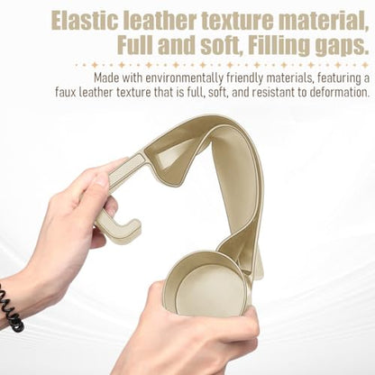 2PCS Car Seat Gap Filler Organizer with Cup Holder, Multifunctional Side Seat Crevice Blocker Plug with Storage Slot, No-Drop Auto Console Side Gap Stopper Organizer, Universal Fit (Beige) - color: Beige