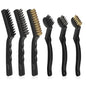 VASTOOLS Wire Brushes Pack of 6. for Cleaning Welding Slag, Rust and Dust. 9" and 6-3/4" Brass, Nylon, Stainless Steel Brushes with Rigid Handle - style: WB-6-1