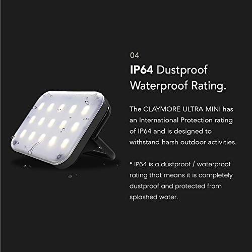 CLAYMORE Ultra Mini (Dark Gray) - Outdoor Rechargeable LED Light for Camping, Tent, Backpacking, Emergency and Industrial Use. Waterproof, Portable Lantern with USB-C, Up to 24 Hours Battery Life. - style: Dark Gray (Ultra)