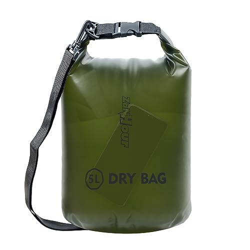 Waterproof Dry Bag - Roll Top Transparent Storage Bag,2L/5L/10L/20L,Suitable for Traveling, Swimming, Kayaking, Camping, Fishing, Rainy Day Trips - color: Pitch Green, size: 2L