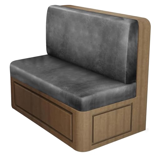 Leather Look RV Dinette Cushion Covers, Stretch Camper Cushion Slipcovers for Travel Trailer Couch RV Booth Seat, Replacement Camper Sofa Chair Protector (1 Backrest Cover & 1 Bench Cover,Light Grey) - color: Dusty Gray, size: 1 Set