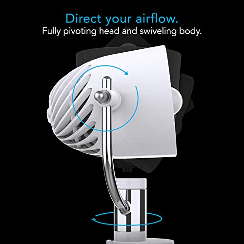 Vornado Pivot Clip Personal Air Circulator, 3-Speed, Portable Desk Fan with Multi-Surface Clip, 360-Degree Adjustable Axis, 9 in Tall, 4 in Diameter, Whisper Quiet, Ice White - color: White