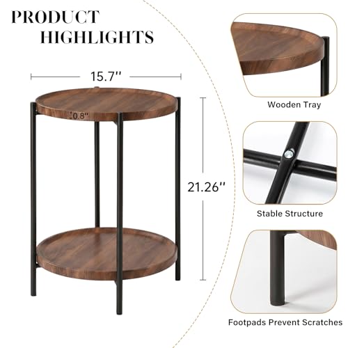 danpinera 2-Tier End Table - color: Walnut