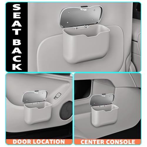 HOLDCY Car Trash Can, Waterproof Multi‑Functional Auto Trash Bin for Door/Console/Seat Back, Universal Vehicle Garbage Can for Car/Truck/SUV Drivers (Gray) - color: Gray