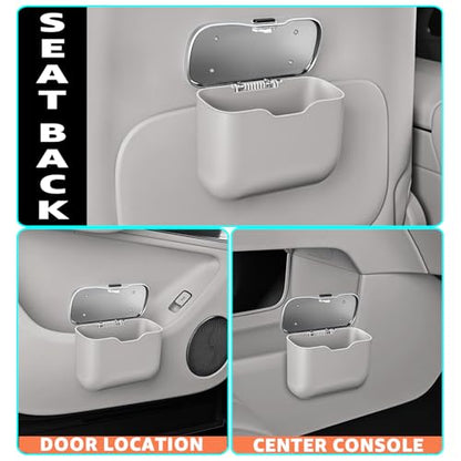 HOLDCY Car Trash Can, Waterproof Multi‑Functional Auto Trash Bin for Door/Console/Seat Back, Universal Vehicle Garbage Can for Car/Truck/SUV Drivers (Gray) - color: Gray