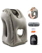 Inflatable Travel Pillow, Airplane Neck Pillow Comfortably Supports Head and Chin for Airplanes, Trains, Cars Office Napping on The Tray Table (Grey) - color: Grey(standard)