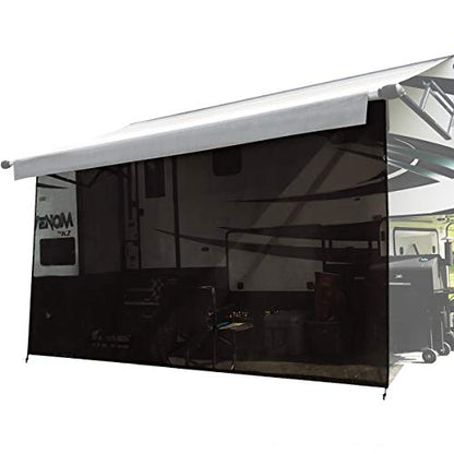 Shadeidea RV Sun Shade Screen for RV Awning - 9' X 17' 5'' (fit for 18' Awning) Black Mesh Sunshade Motorhome Camping Trailer UV Sunblocker Canopy Sunscreen - 3 Year Warranty - size: 9' 0'' x 17' 5'' -Actual Measurement