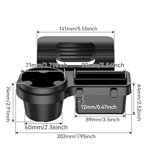 GDQ Car Cup Holder - Hanging Car Door Window Drink Coffee Door Cup Holder with Clip-On Design, No Drill, with Phone Holder, Key Hook & Charging Port Universal Fit for SUV Truck Sedan（1 Pack）