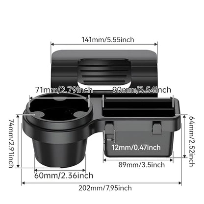 GDQ Car Cup Holder - Hanging Car Door Window Drink Coffee Door Cup Holder with Clip-On Design, No Drill, with Phone Holder, Key Hook & Charging Port Universal Fit for SUV Truck Sedan（1 Pack）