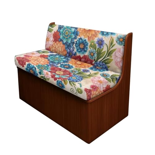 Rv Dinette Cushion Covers, Bohemian Floral Stretch Rv Accessories Camper Sofa Seat Cushion, Car Bench Furniture Protector Includes 1 Backrest Covers and 1 Bench Covers - color: Bohemian Floral