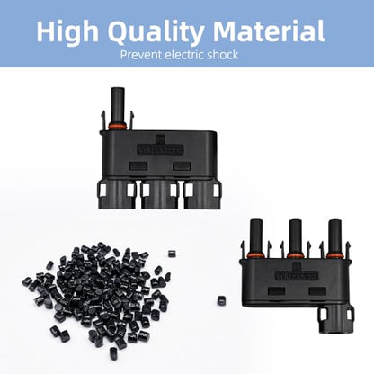 Solar Branch Connector IP68 1500V FMM+MFF, Y Connector for Parallel Connection Between Solar Panels, 1 Pairs (3 to 1) - size: 3to1 Branch Connector