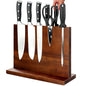 Magnetic Knife Block Double Sided Magnetic Knife Holder Rack with Strong Enhanced Magnets Acacia Wood Magnetic Knife Storage Stand-Dark Brown - color: Acacia Wood-Dark Brown