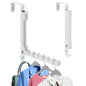 Over The Door Hooks, Heavy Duty 7-Hook Metal Door Hanger for Coats, Clothes Drying Rack, Extra Large Hook for Bags, Foldable Portable Space Saving - Entryway Bedroom Laundry Room Travel, White - size: 1 Pack