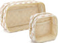 Fammart Clear Travel Makeup Bag for Women, TSA Approved Checkered Cosmetic Bag Make Up Car Organizer Case with Zipper, Large Waterproof Pouch Purse Toiletry Bag for Skincare, Brushes Travel Essentials - color: Clear, 2PCS - Khaki Checkered