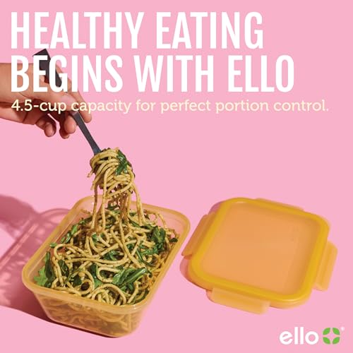 Ello Snap & Nest 10-Piece 4.5 Cup Plastic Meal Prep Set, Reusable Food Containers for Healthy Eating, Freezer, Dishwasher Safe, Desert Festival - color: Desert Festival, size: Meal Prep