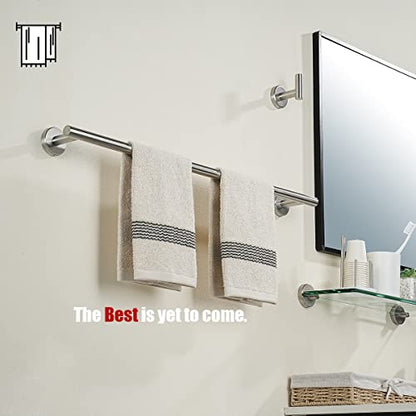 JQK Bath Towel Bar, 27 Inch 304 Stainless Steel Thicken 0.8mm Towel Rack Bathroom, Towel Holder Brushed Finished Wall Mount, Useable Length 24 Inch, TB110L24-BN - color: Brushed, size: 27 Inch