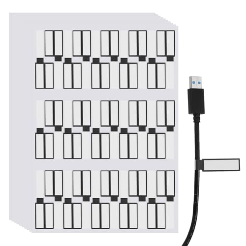 uxcell 300 Pcs Cable Labels, Waterproof Wire Cord Labels Tags, Cord Organizer Management Tags for Charger Cable Organizer Wire Markers Printer, Black - color: Black